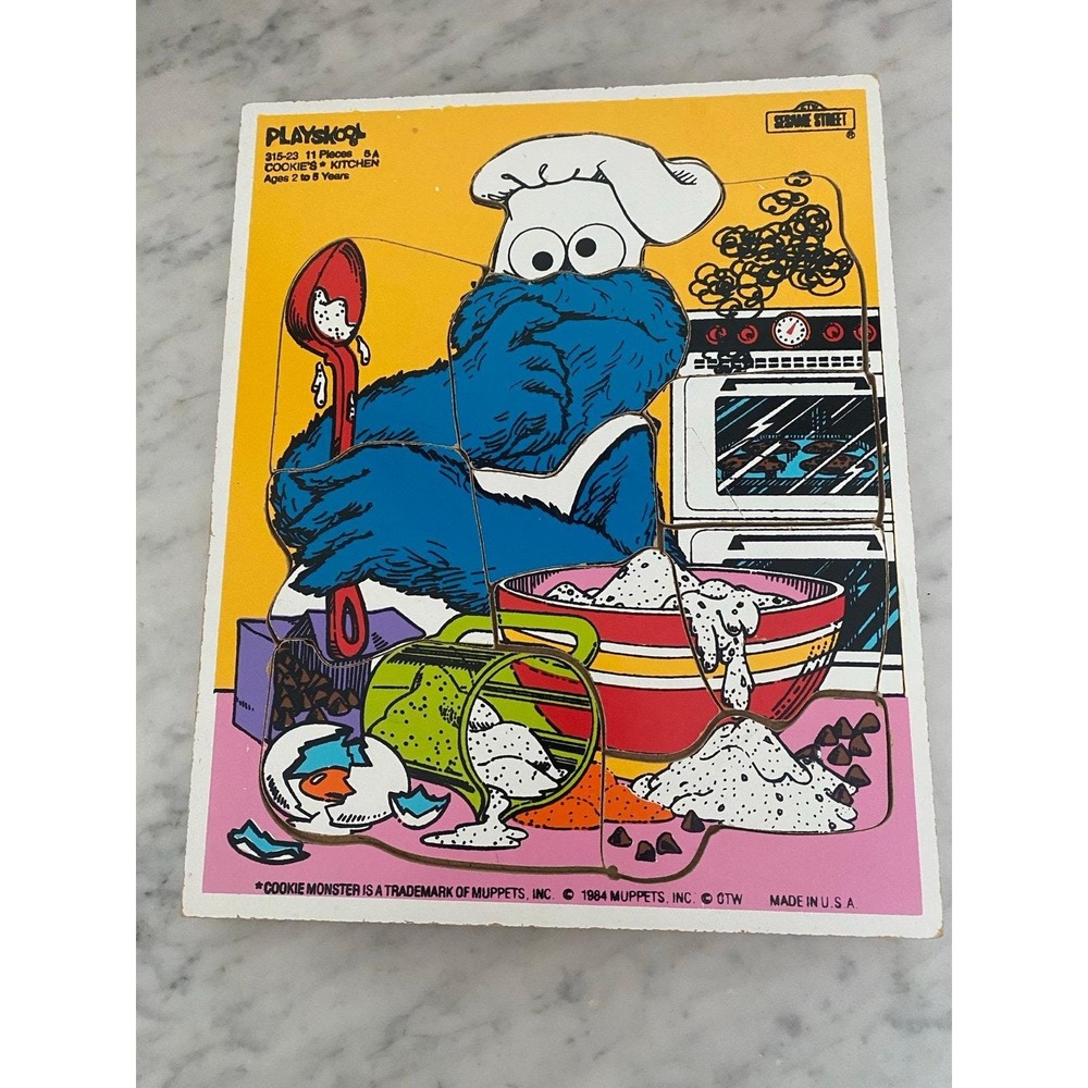 Vintage Cookie Monster Puzzle Muppets USA Playskool s74